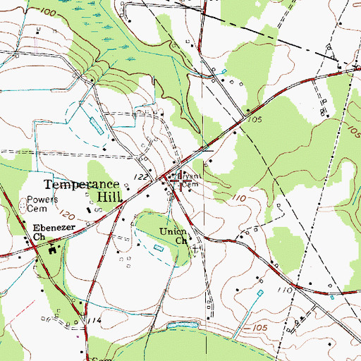 Topographic Map of Bryant Cemetery, SC
