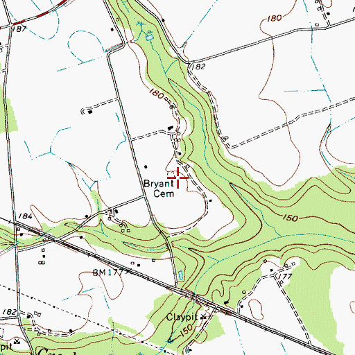Topographic Map of Bryant Cemetery, SC