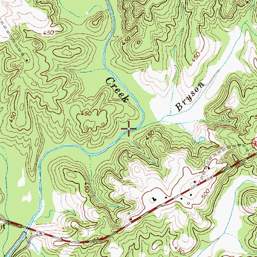 Topographic Map of Bryson Creek, SC