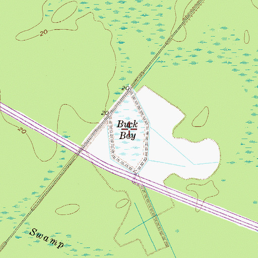 Topographic Map of Buck Bay, SC