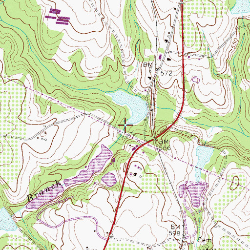 Topographic Map of Buck Branch, SC