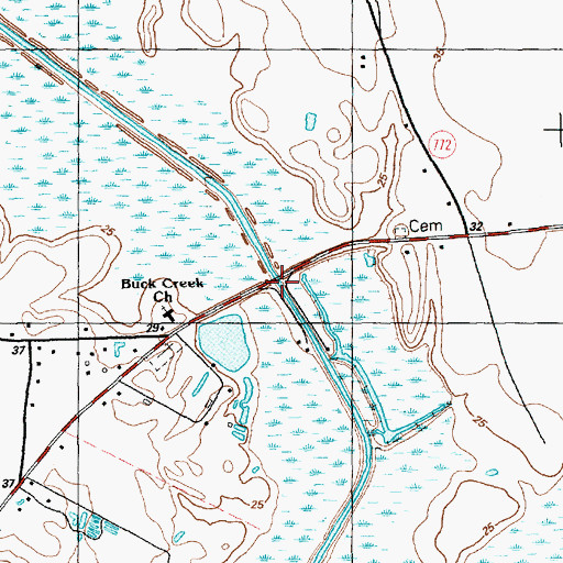 Topographic Map of Buck Creek Bridge, SC