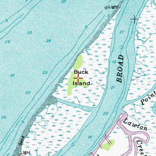 Topographic Map of Buck Island, SC