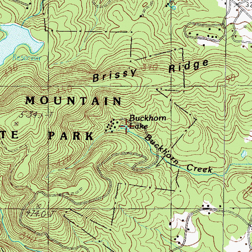 Topographic Map of Buckhorn Lake, SC