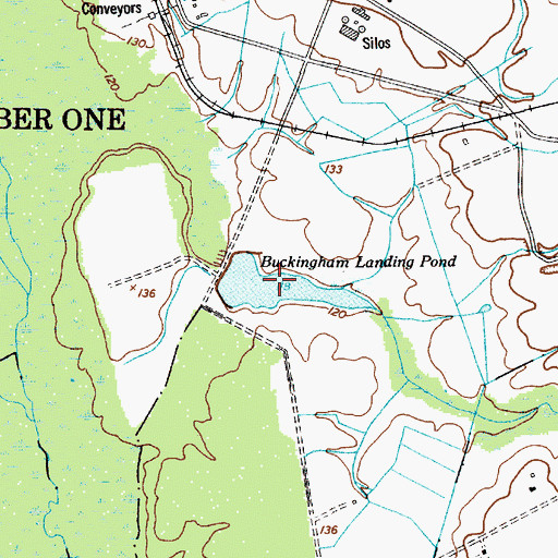 Topographic Map of Buckingham Landing Pond, SC