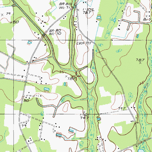 Topographic Map of Bull Branch, SC