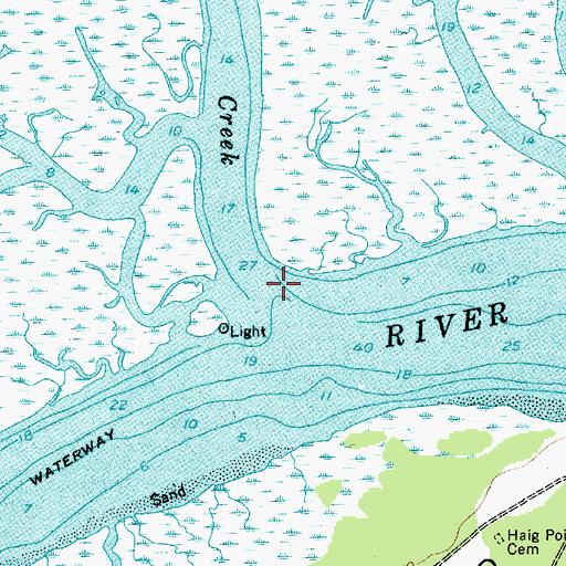 Topographic Map of Bull Creek, SC