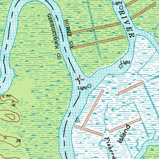 Topographic Map of Bull Creek, SC