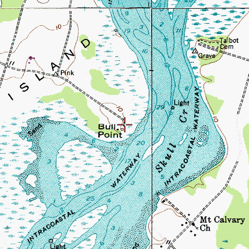 Topographic Map of Bull Point, SC