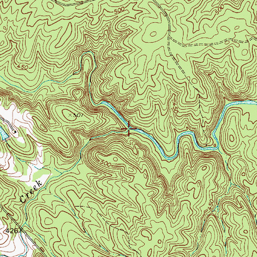 Topographic Map of Bull Run Creek, SC