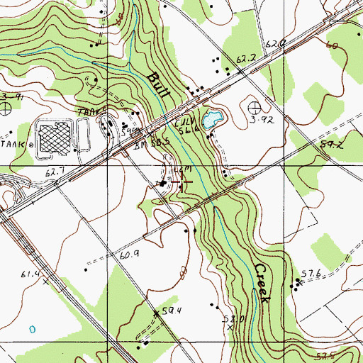 Topographic Map of Bull Swamp School, SC