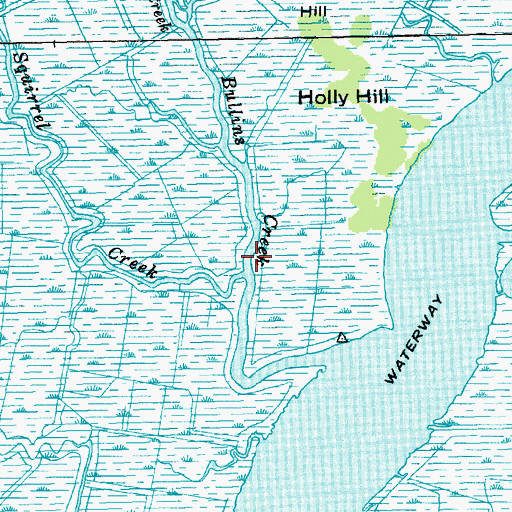 Topographic Map of Bullins Creek, SC