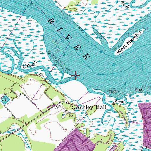 Topographic Map of Bulls Creek, SC