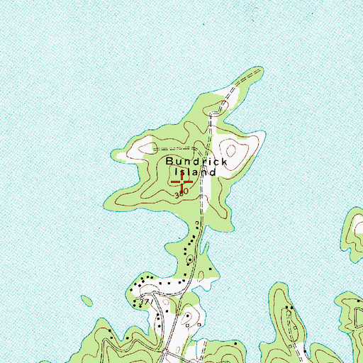 Topographic Map of Bundrick Island, SC