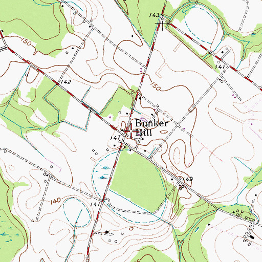 Topographic Map of Bunker Hill, SC