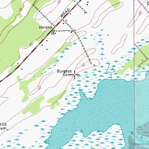 Topographic Map of Burgess Cemetery, SC