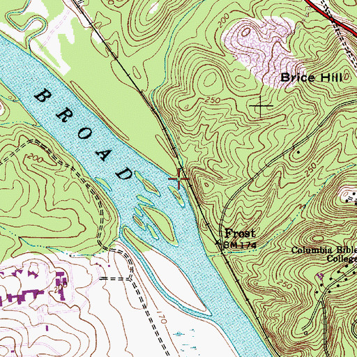 Topographic Map of Burgess Creek, SC
