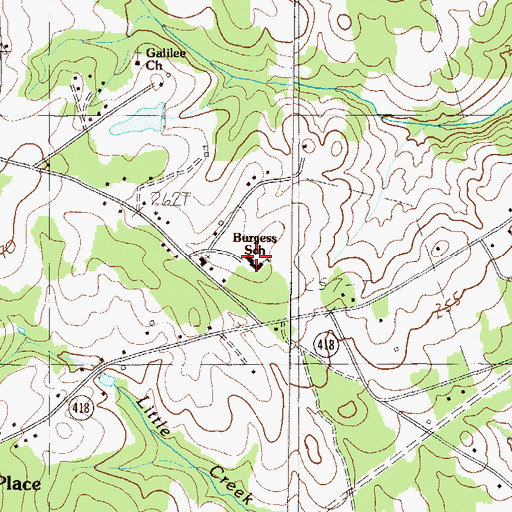 Topographic Map of Burgess School, SC