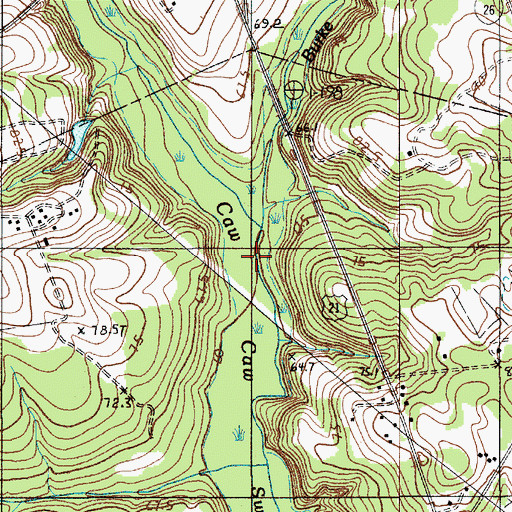 Topographic Map of Burke Creek, SC