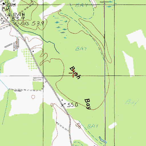 Topographic Map of Bush Bay, SC