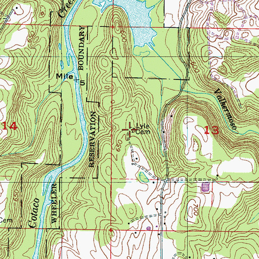 Topographic Map of Lyle Cemetery, AL