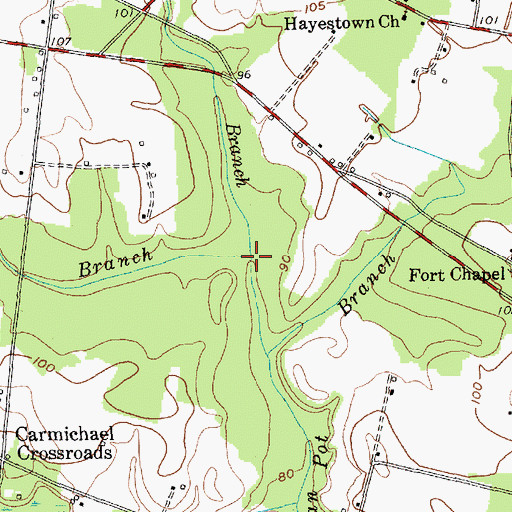 Topographic Map of Butler Branch, SC