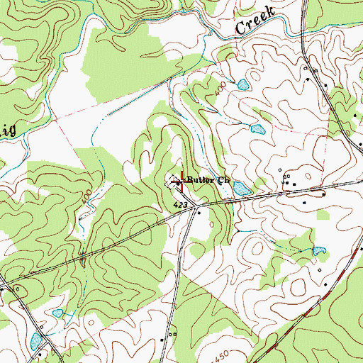 Topographic Map of Butler Church, SC