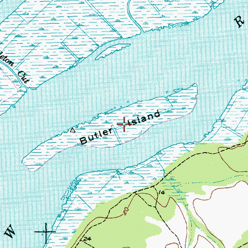 Topographic Map of Butler Island, SC