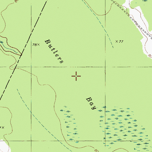 Topographic Map of Butlers Bay, SC