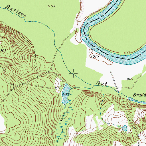 Topographic Map of Butlers Gut, SC