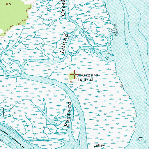 Topographic Map of Buzzard Island, SC