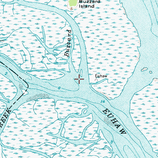 Topographic Map of Buzzard Island Creek, SC