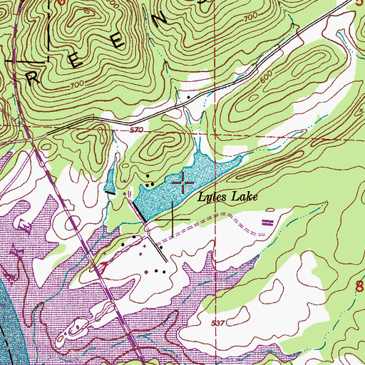 Topographic Map of Lyles Lake, AL