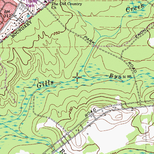 Topographic Map of Bynum Creek, SC