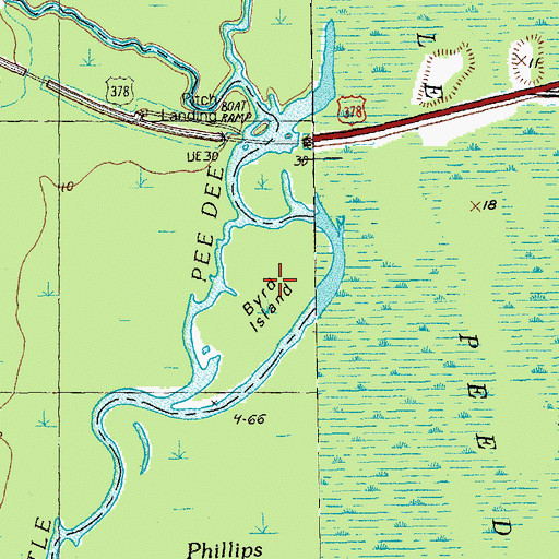 Topographic Map of Byrd Island, SC