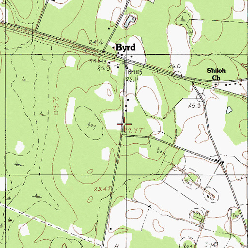 Topographic Map of Byrd School, SC
