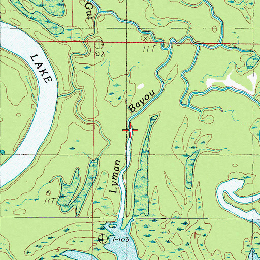 Topographic Map of Lyman Bayou, AL