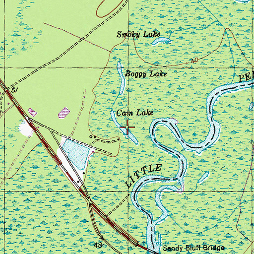 Topographic Map of Cain Lake, SC