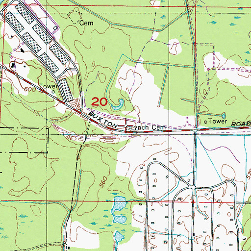Topographic Map of Lynch Cemetery, AL