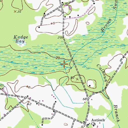 Topographic Map of Calhoun Branch, SC