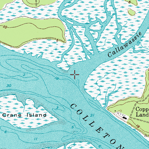 Topographic Map of Callawassie Creek, SC