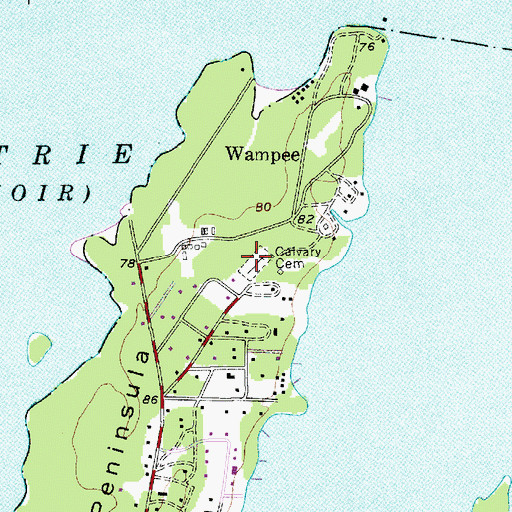 Topographic Map of Calvary Cemetery, SC