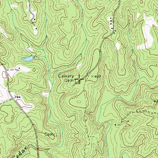 Topographic Map of Calvary Cemetery, SC