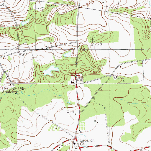Topographic Map of Calvary Church, SC