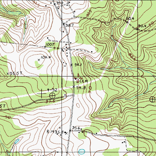 Topographic Map of Calvary Church, SC