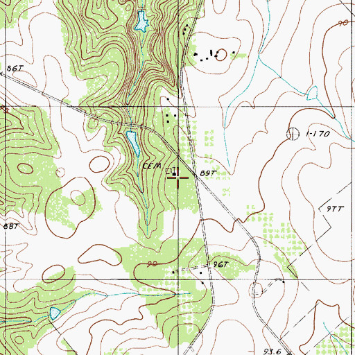 Topographic Map of Calvary Church, SC