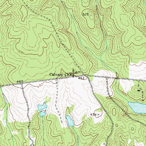 Topographic Map of Calvary Church, SC