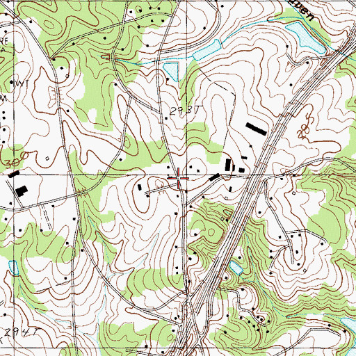 Topographic Map of Calvary Church, SC