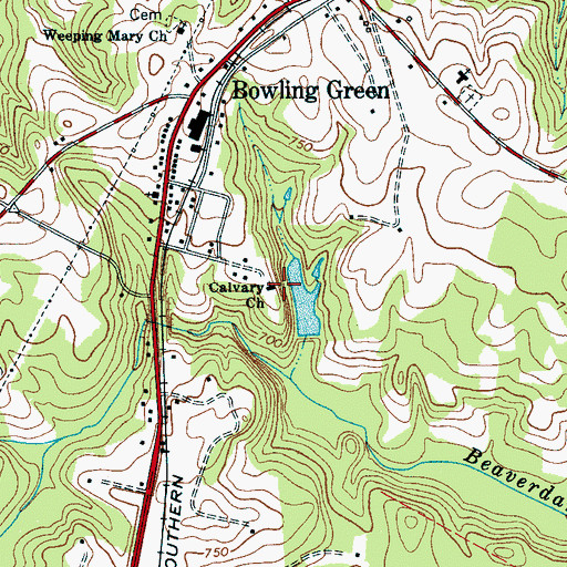 Topographic Map of Calvary Church, SC