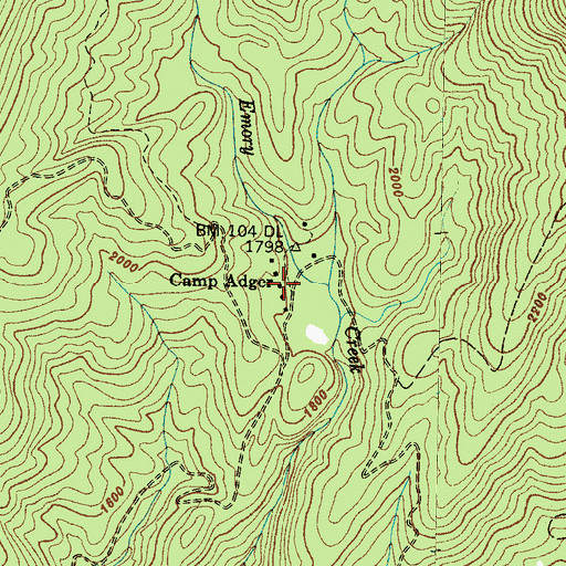 Topographic Map of Camp Adger, SC